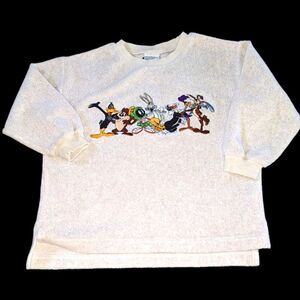Warner Bros 1998  Looney Tunes‎ vintage fleece sweatshirt size xs youth